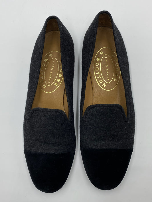 Stubbs & Wootton Grey & Black Velvet & Wool Loafers Size 9