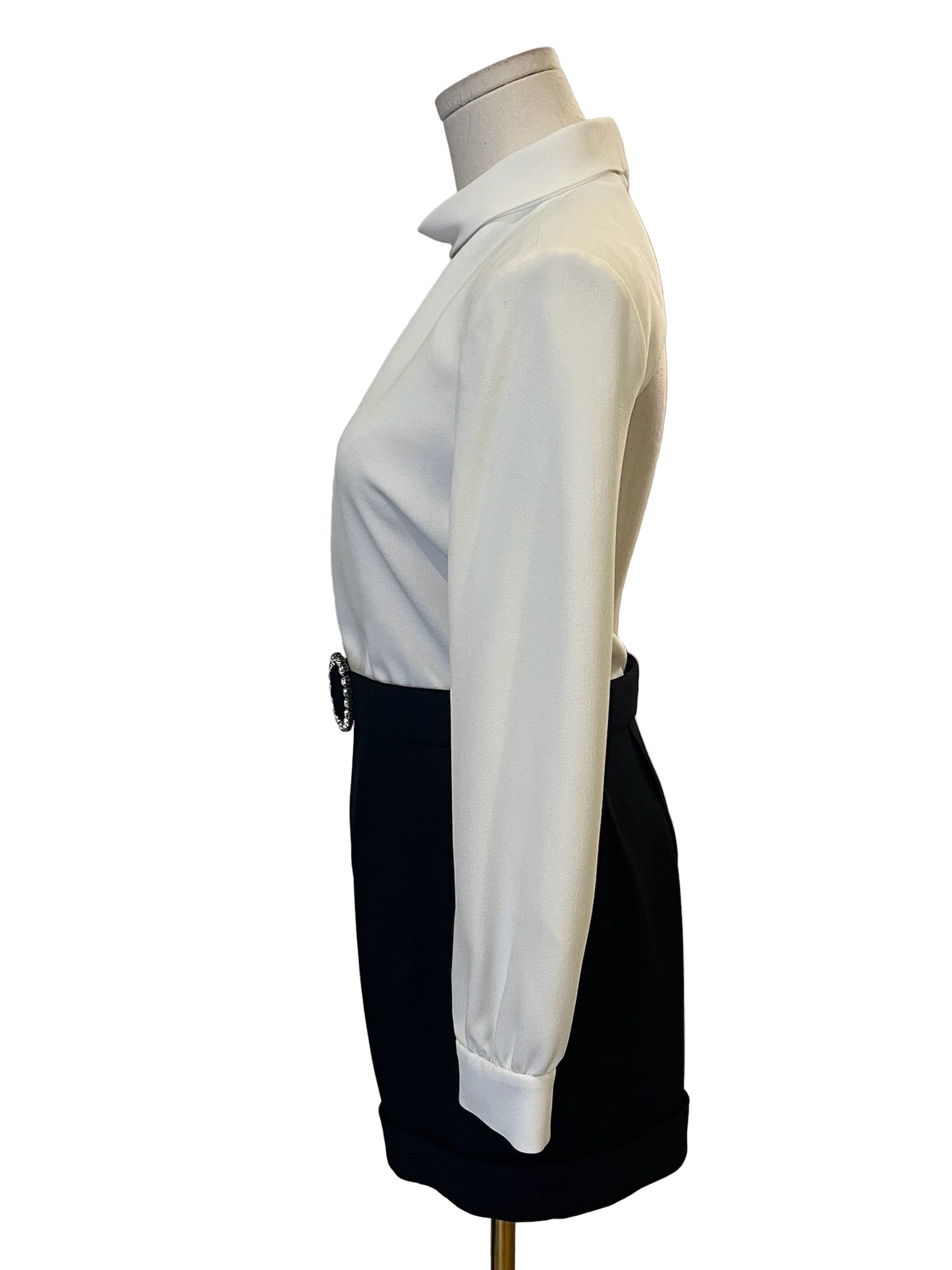 Saint Laurent Black & White Open Back Romper Size 36