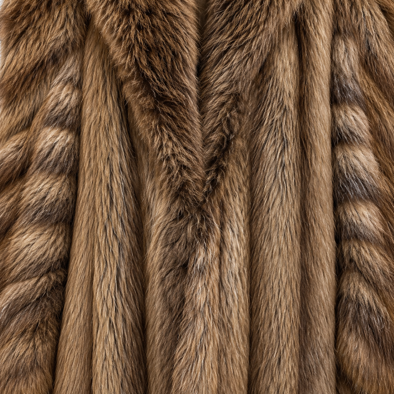 Vintage Brown Beaver Long Fur Coat Fits L/XL