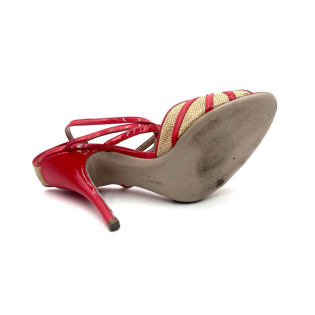 Vintage Salvatore Ferragamo Orange Strappy Heels Size 8.5