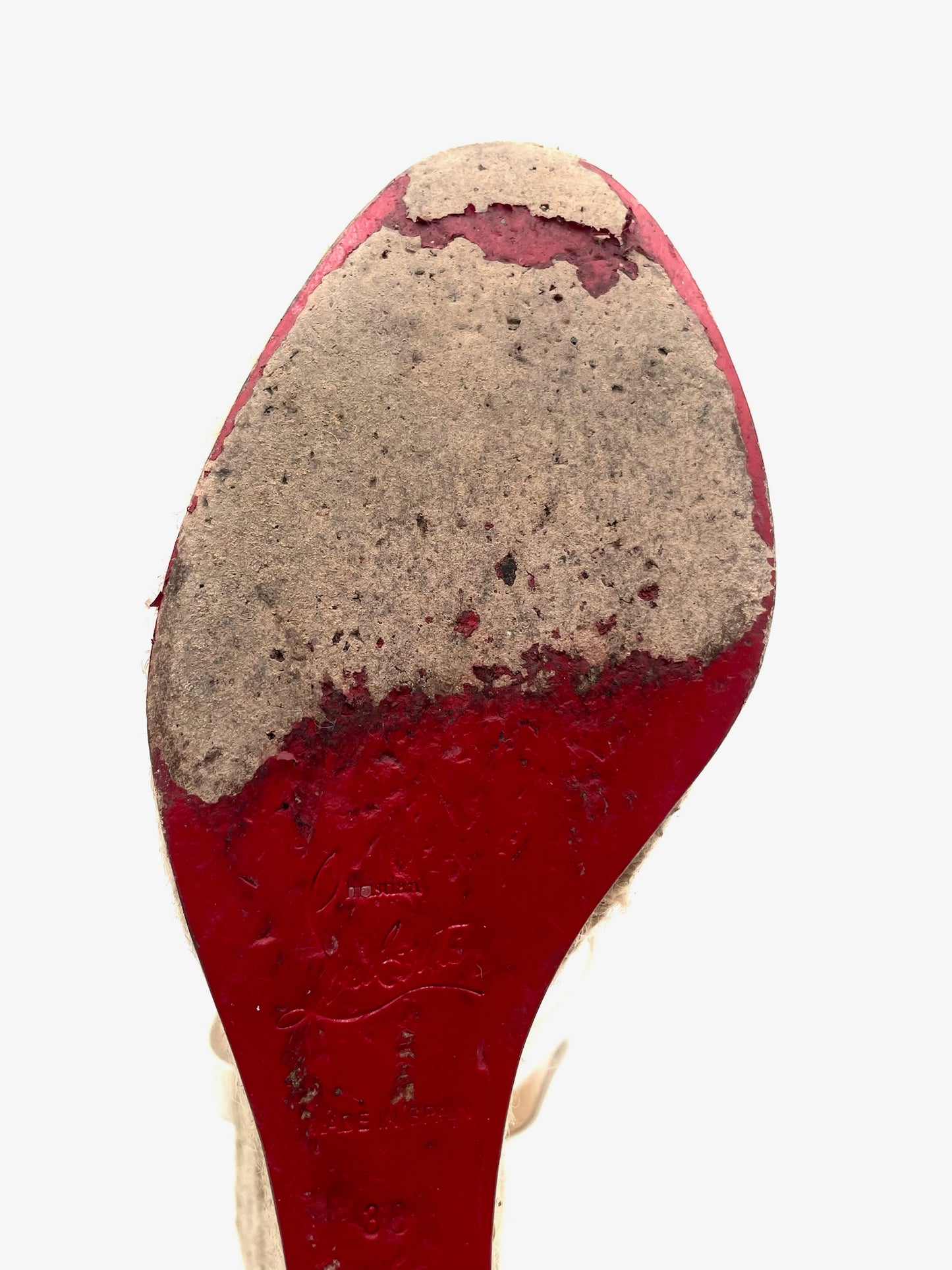 Christian Louboutin Leopard Print Wedge Espadrille Sandals Size 38