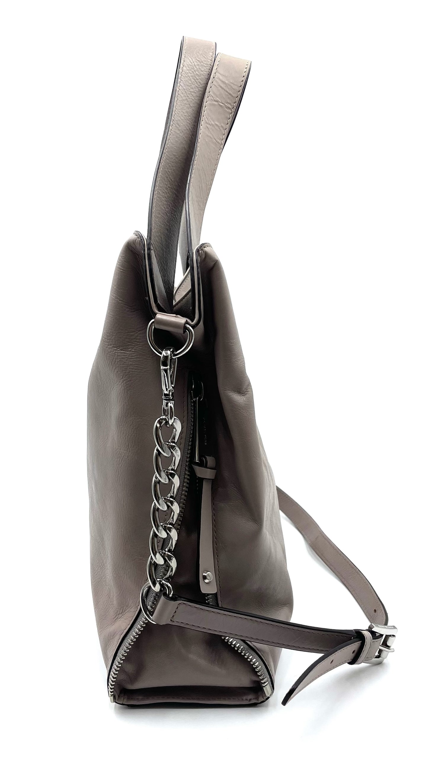 Michael Kors Devon Grey Leather Convertible Shoulder Bag
