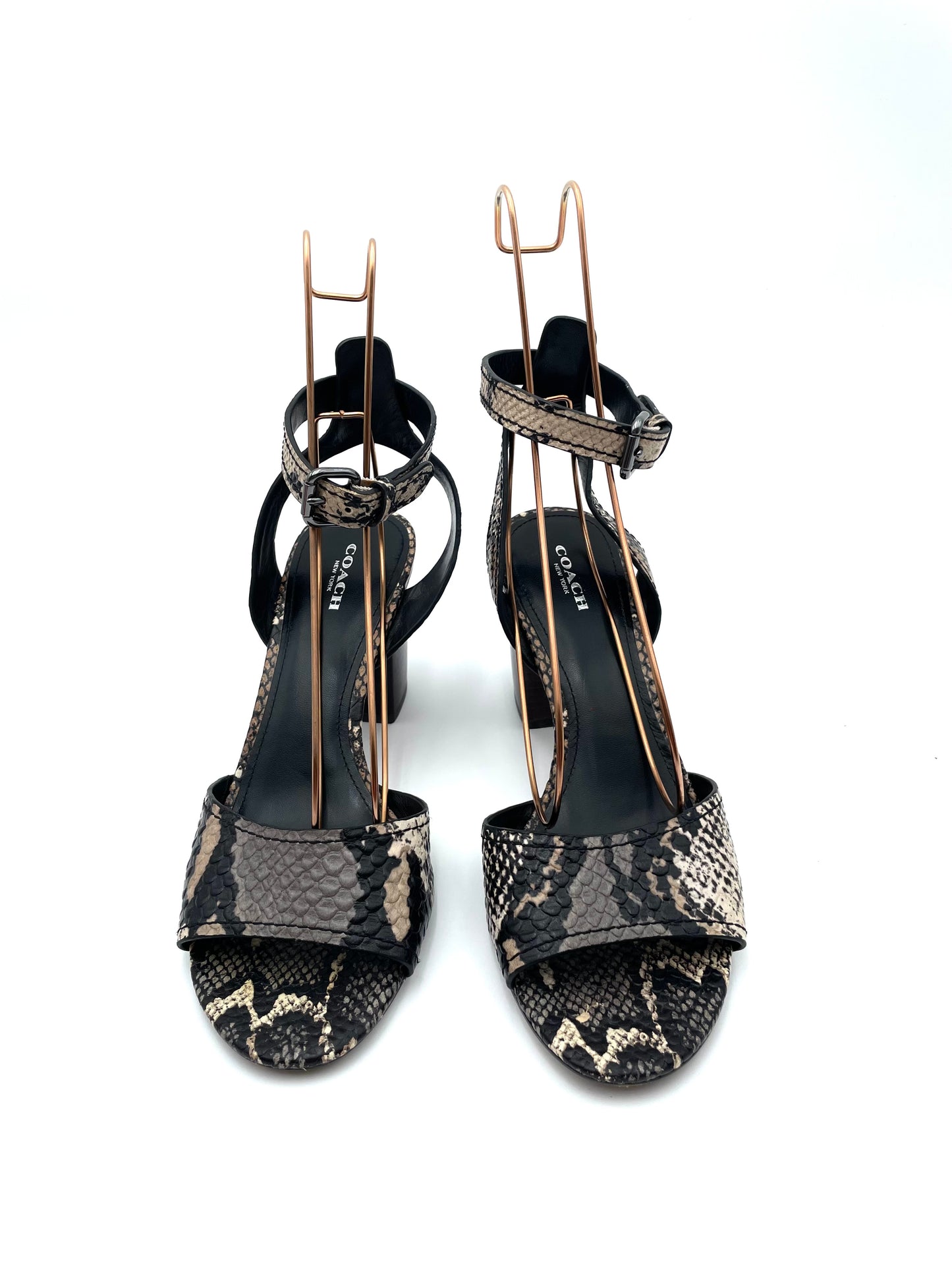 Coach Phiper Python Leather Ankle Strap Sandals Size 8.5