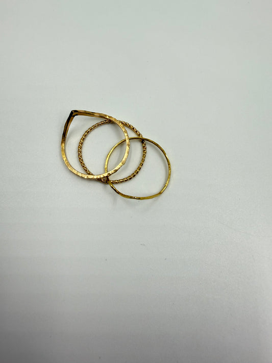 Vintage 1980s Gold Stacking Rings Size 7 ( Set of 3)