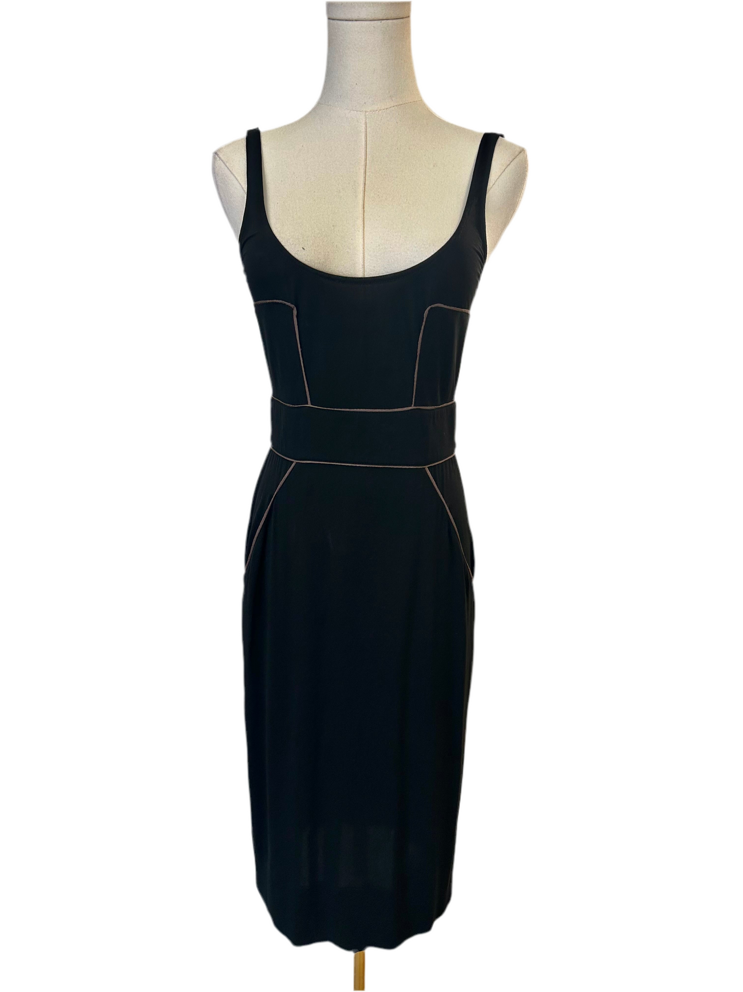 Brand New Fendi Black Sleeveless Dress Size 6