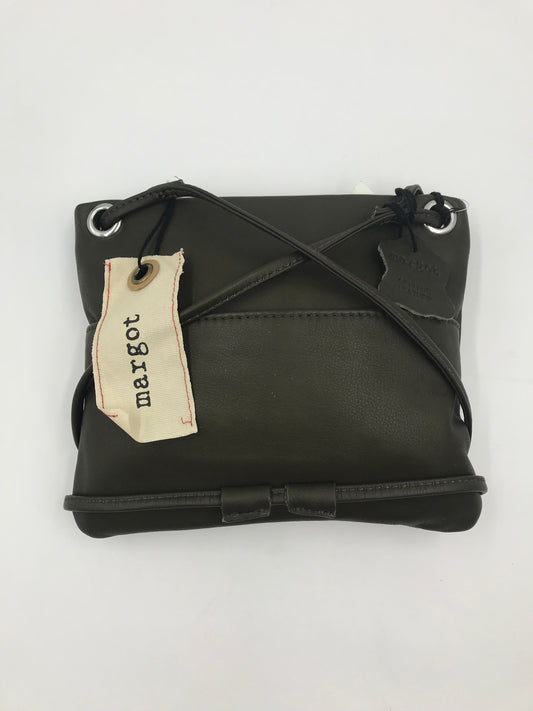 Brand New Margot Taupe Grey Leather Crossbody Bag