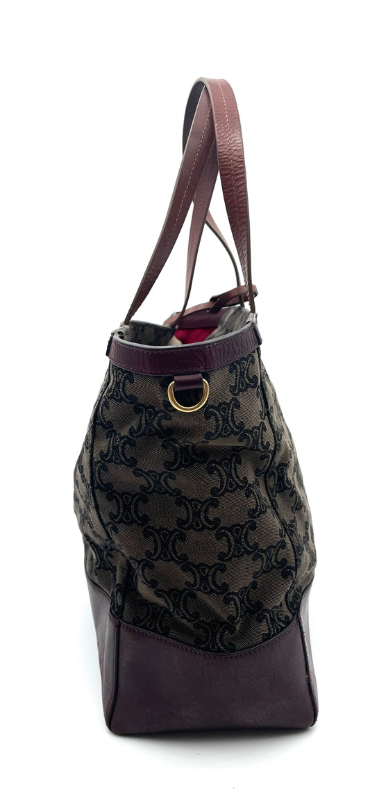 Vintage Celine Triomphe Macadam Canvas Tote