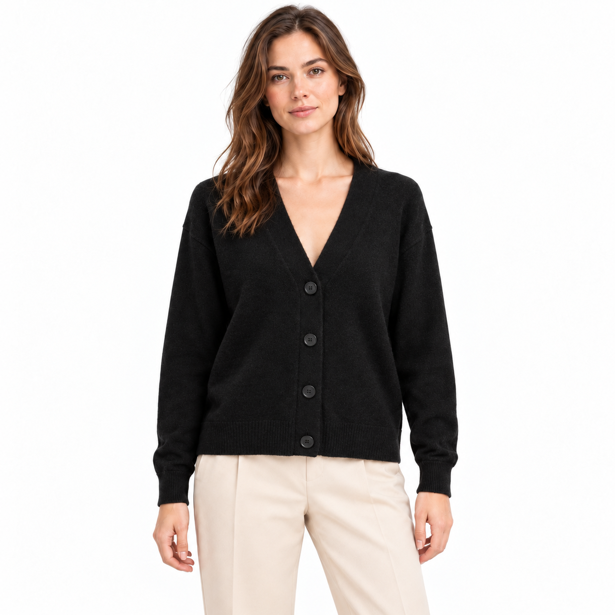 Equipment Black Cashmere Cardigan Sweater Size S
