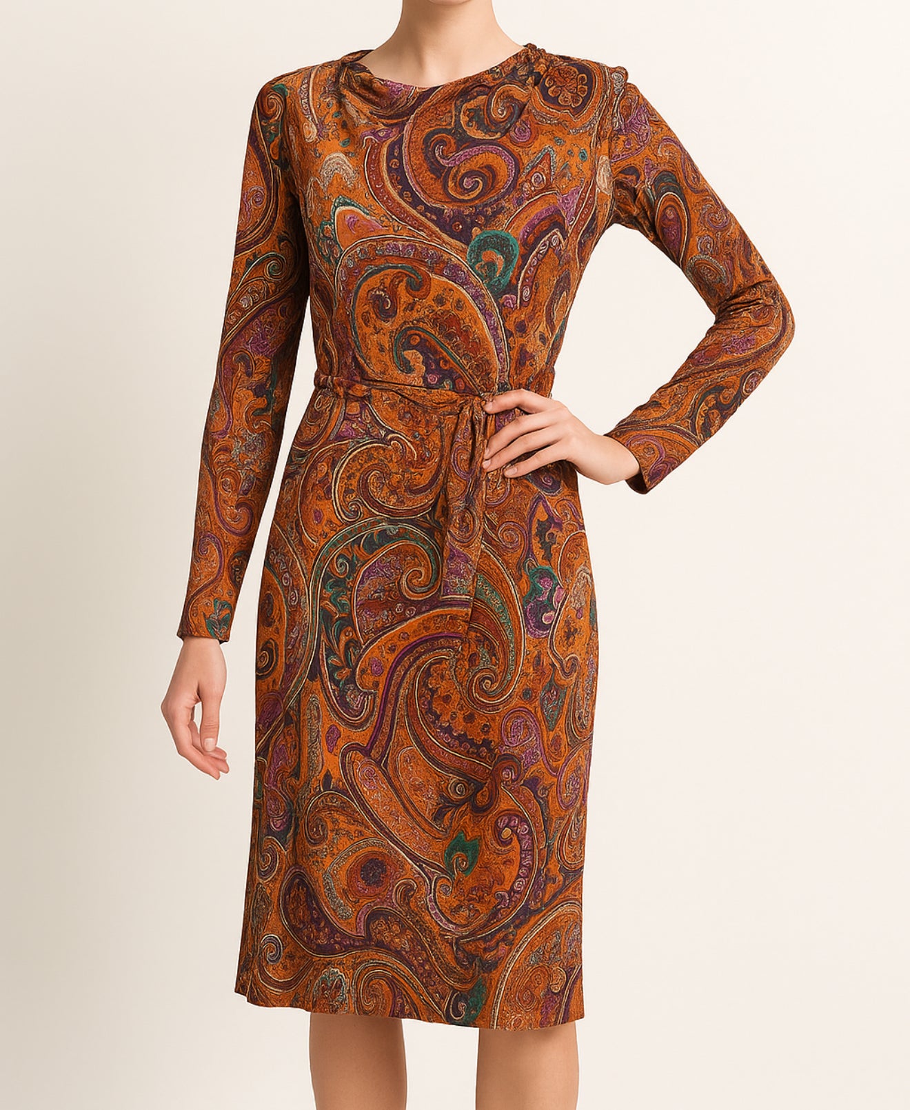 Etro Paisley Multi Color Print Dress Size 42
