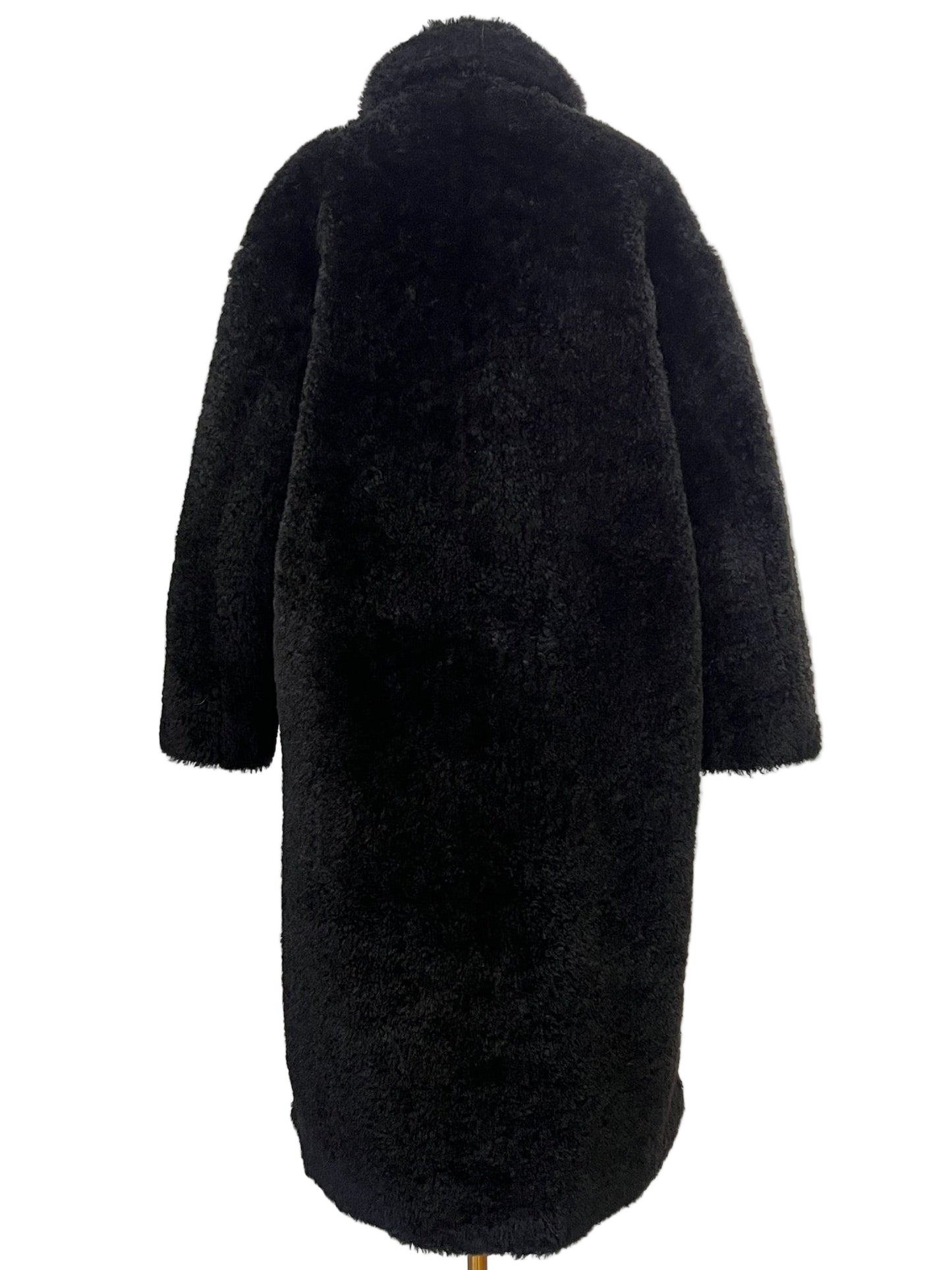 Korner Black Faux Fur Coat Size M