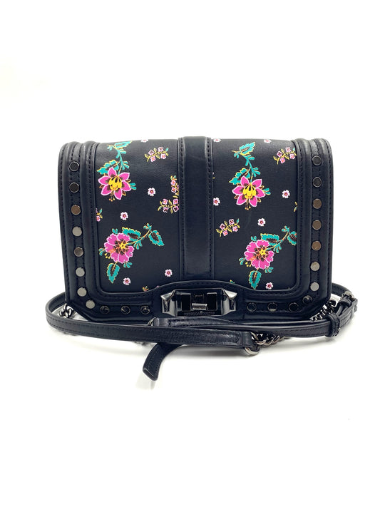 Rebecca Minkoff Black Floral Studded Crossbody Bag