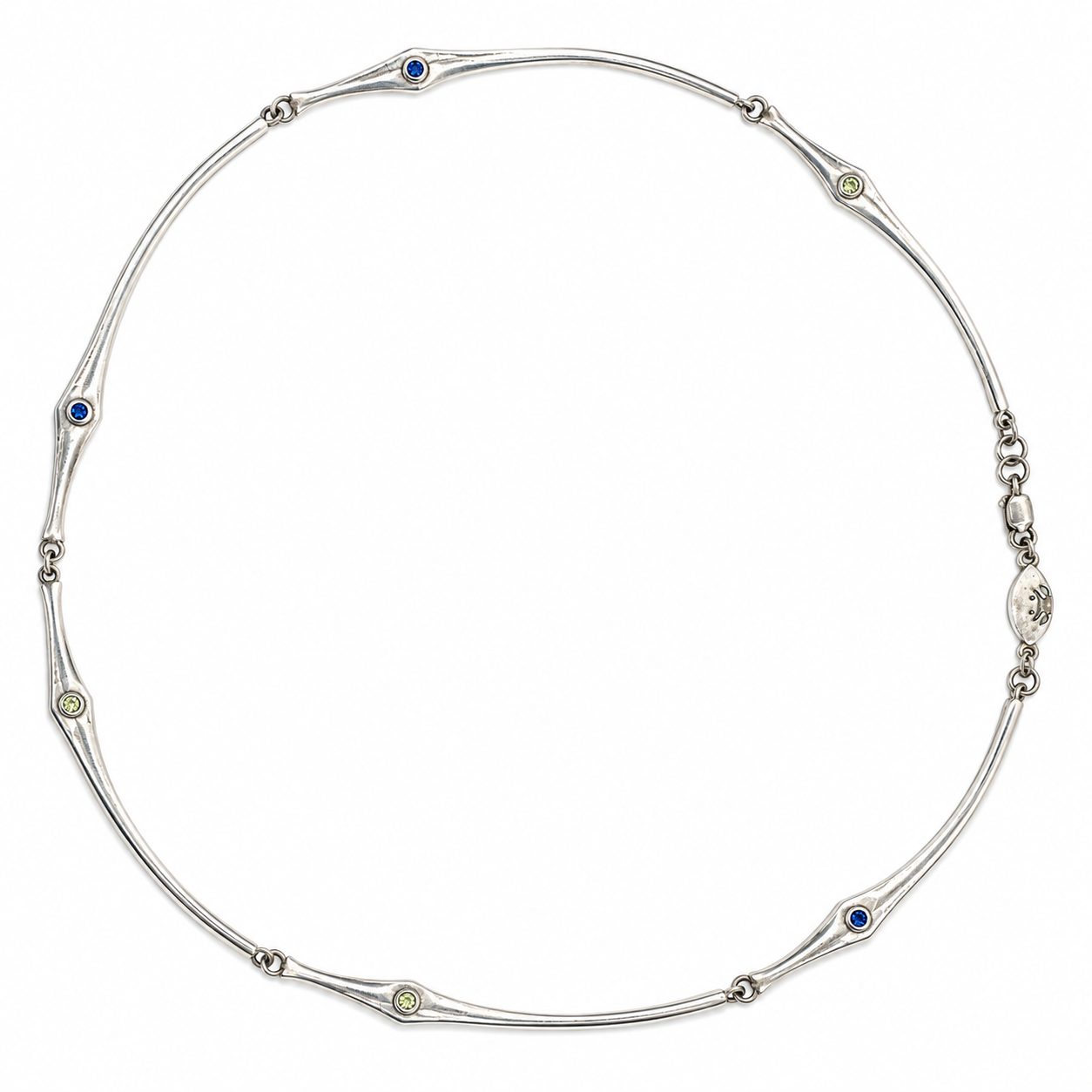 Birks Sterling Silver Multi-Stone Semi Precious Stone Collar Necklace