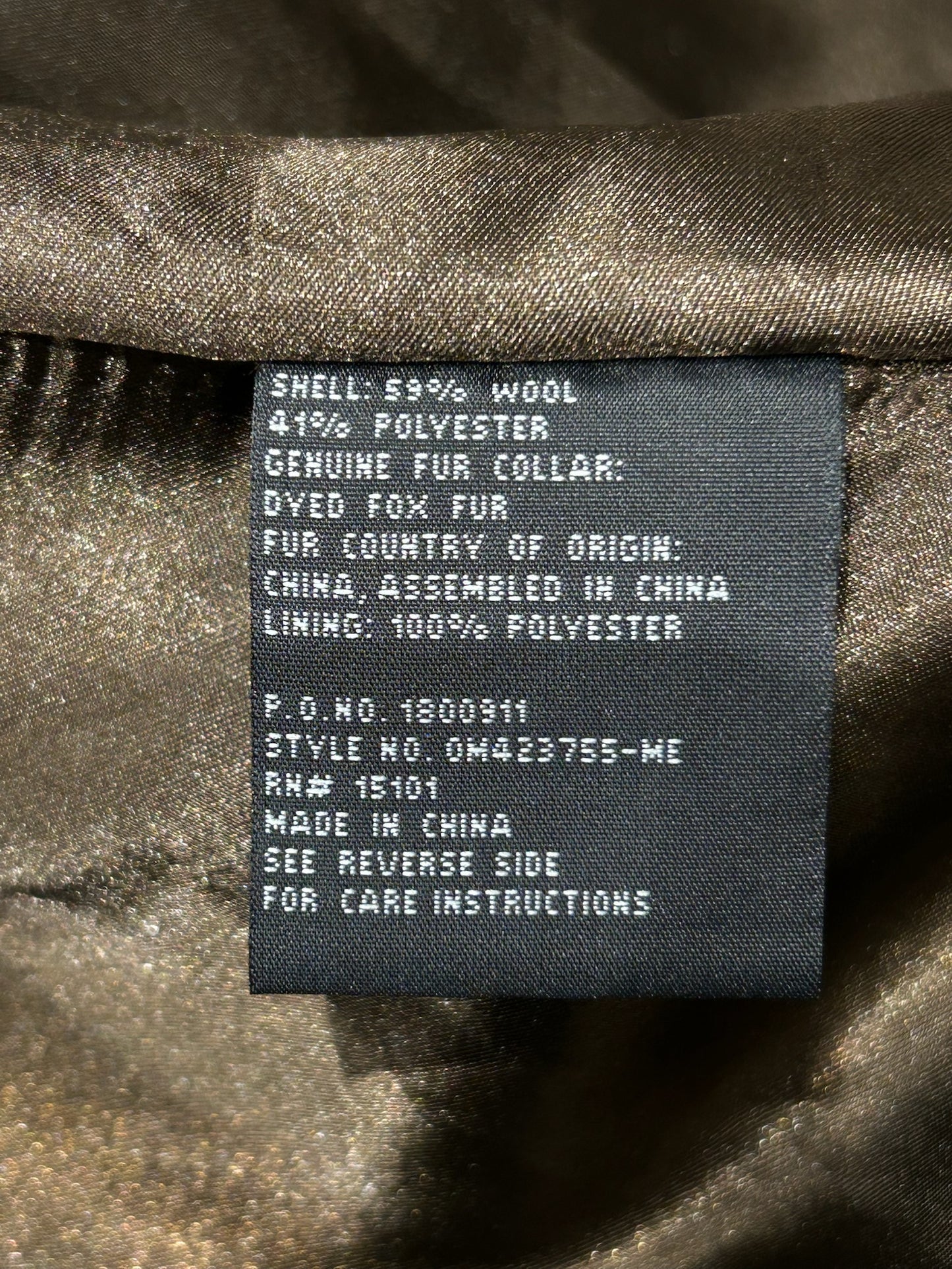 Madison The Label Brown Wool & Fox Fur Coat Size 6