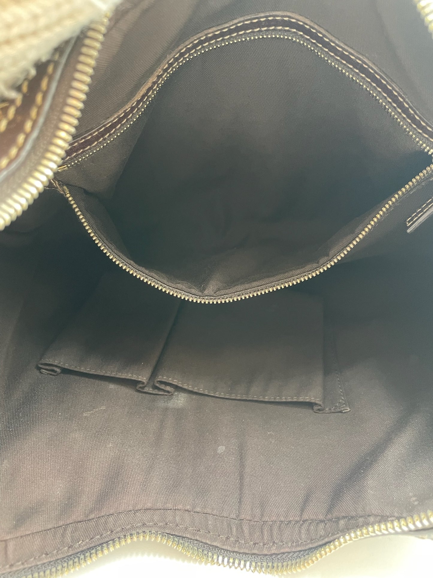 Gucci GG Canvas Biege & Brown Interlocking G Shoulder Hobo Bag