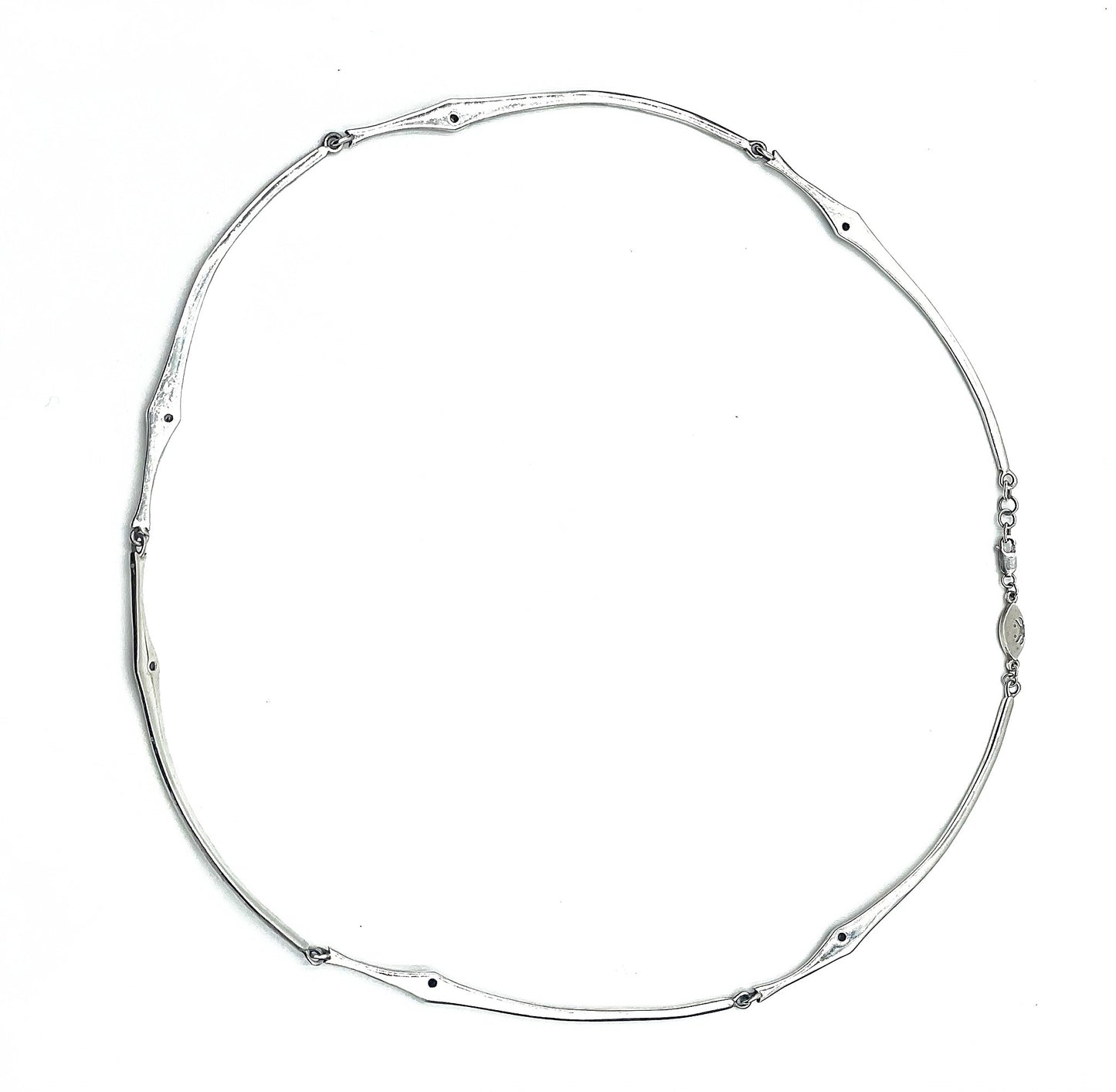 Birks Sterling Silver Multi-Stone Semi Precious Stone Collar Necklace