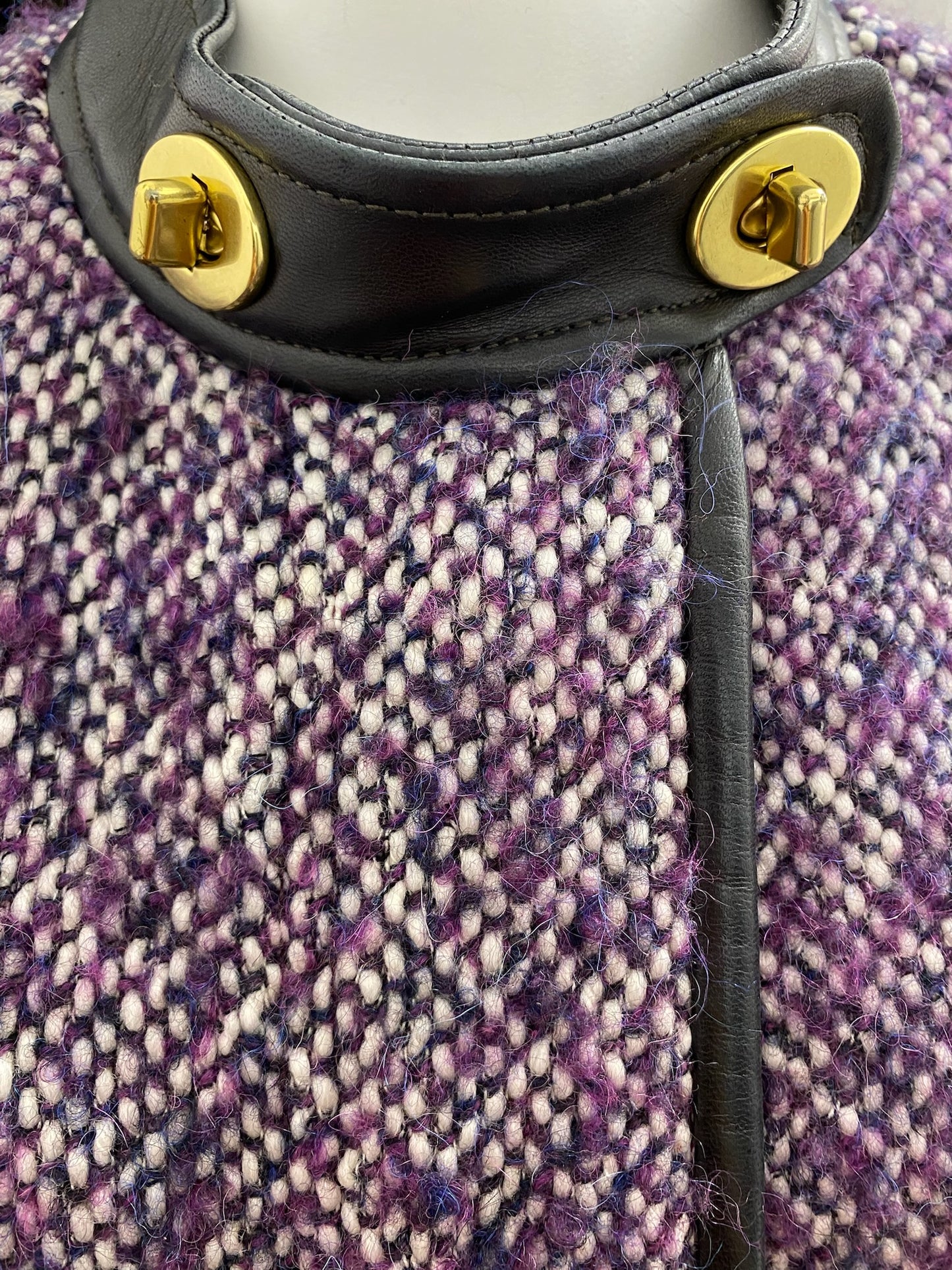 Coach Purple Wool Cape Jacket Size M