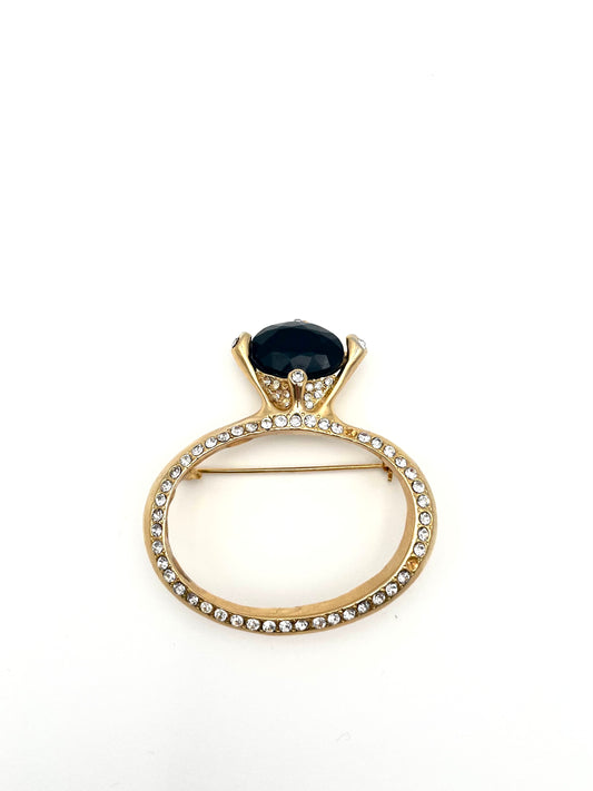 Vintage Onyx Ring Brooch