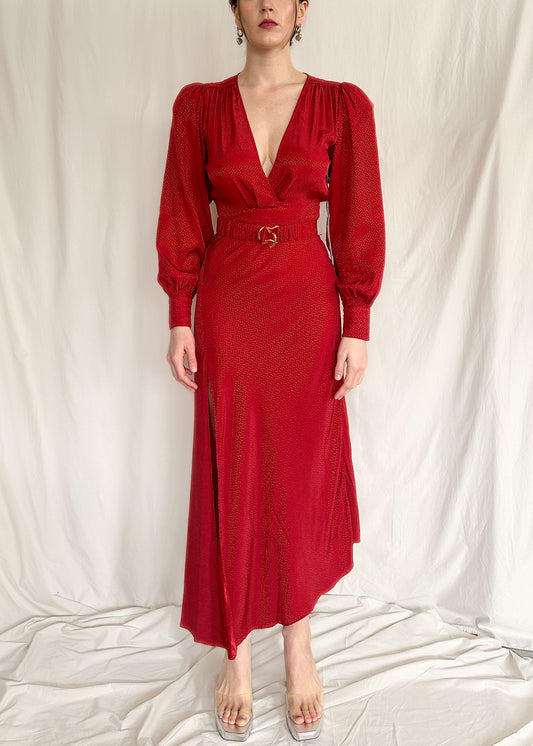 Brand New Ronny Kobo “ Estelle”  Red Midi Dress Size S