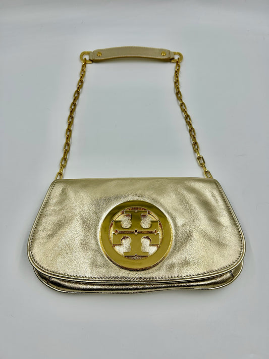 Tory Burch Reva Gold Clutch