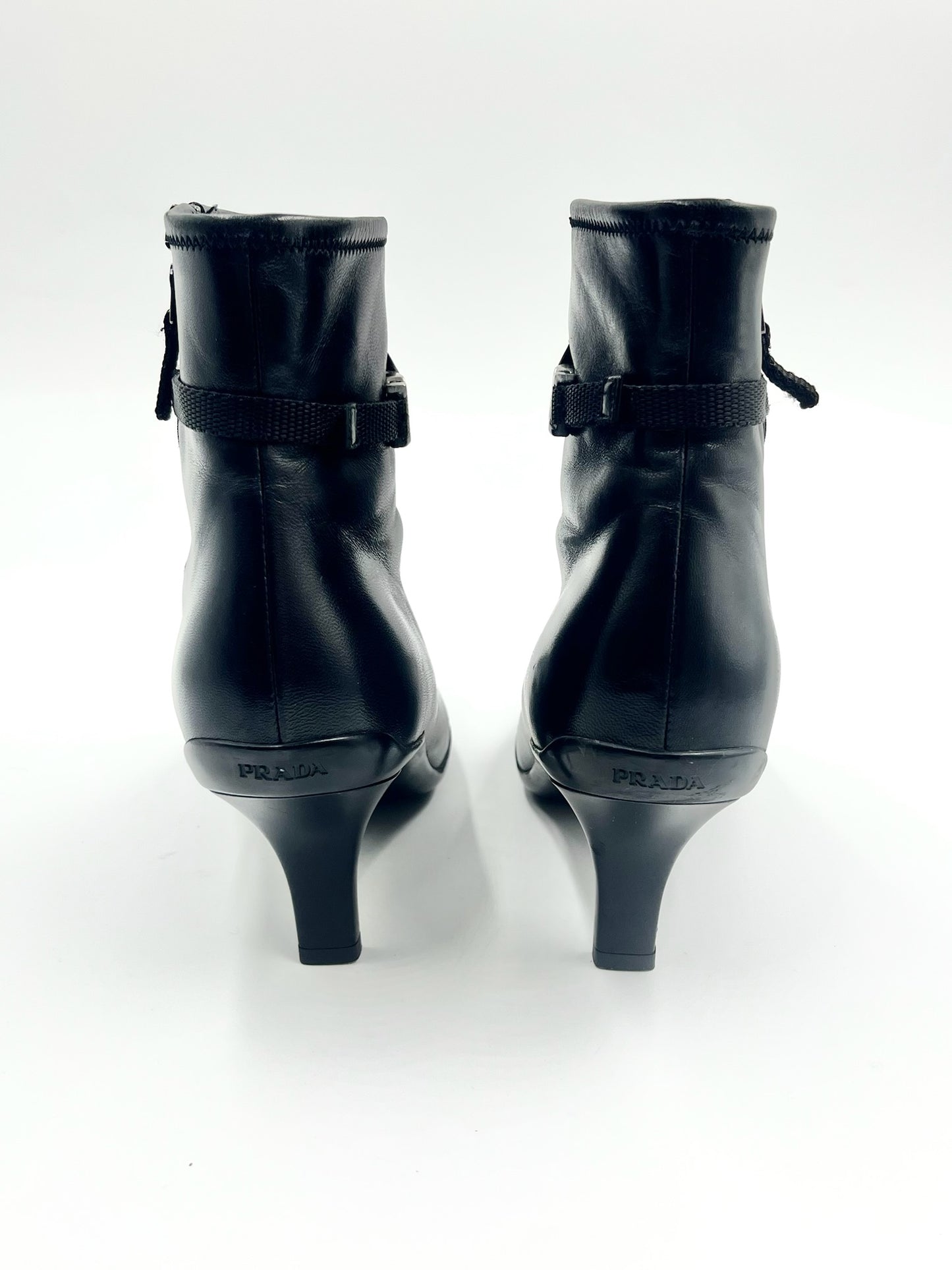 Prada Black Ankle Boots Size 39.5