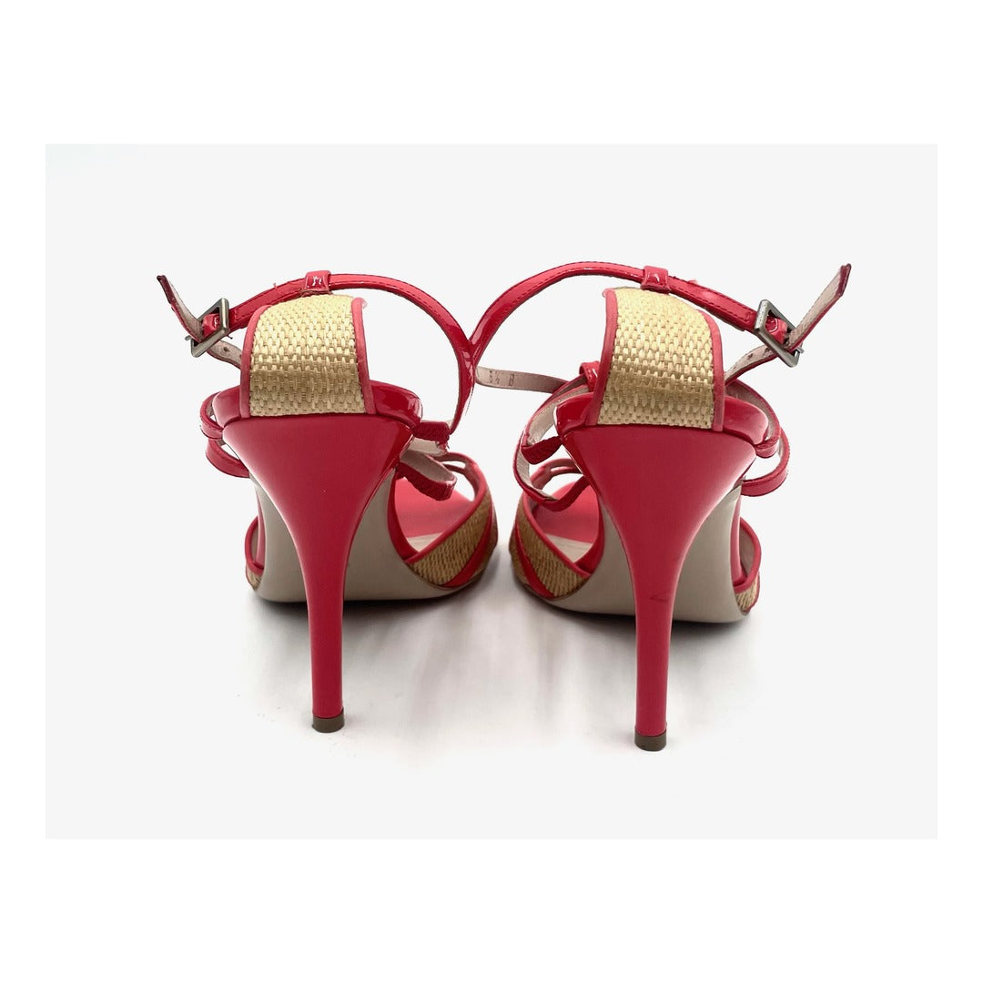 Vintage Salvatore Ferragamo Orange Strappy Heels Size 8.5