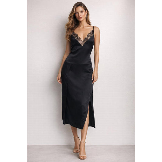 Brand New Iro Black Silk Slip Dress Size 36