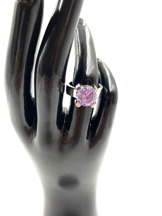 Amethyst Sterling Silver Ring Size 6.5