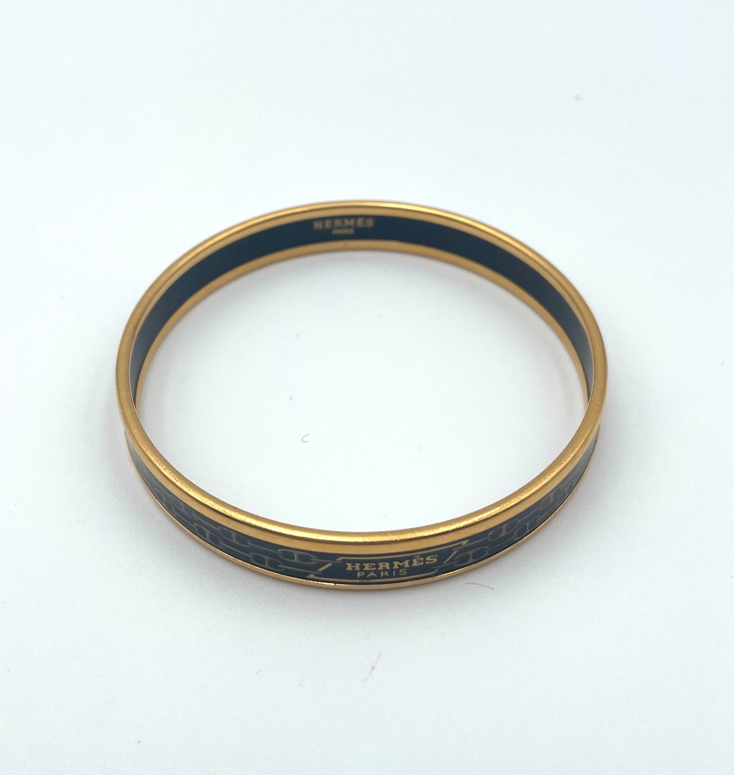 Hermes Enamel Narrow Printed Chain D Ancre Bracelet