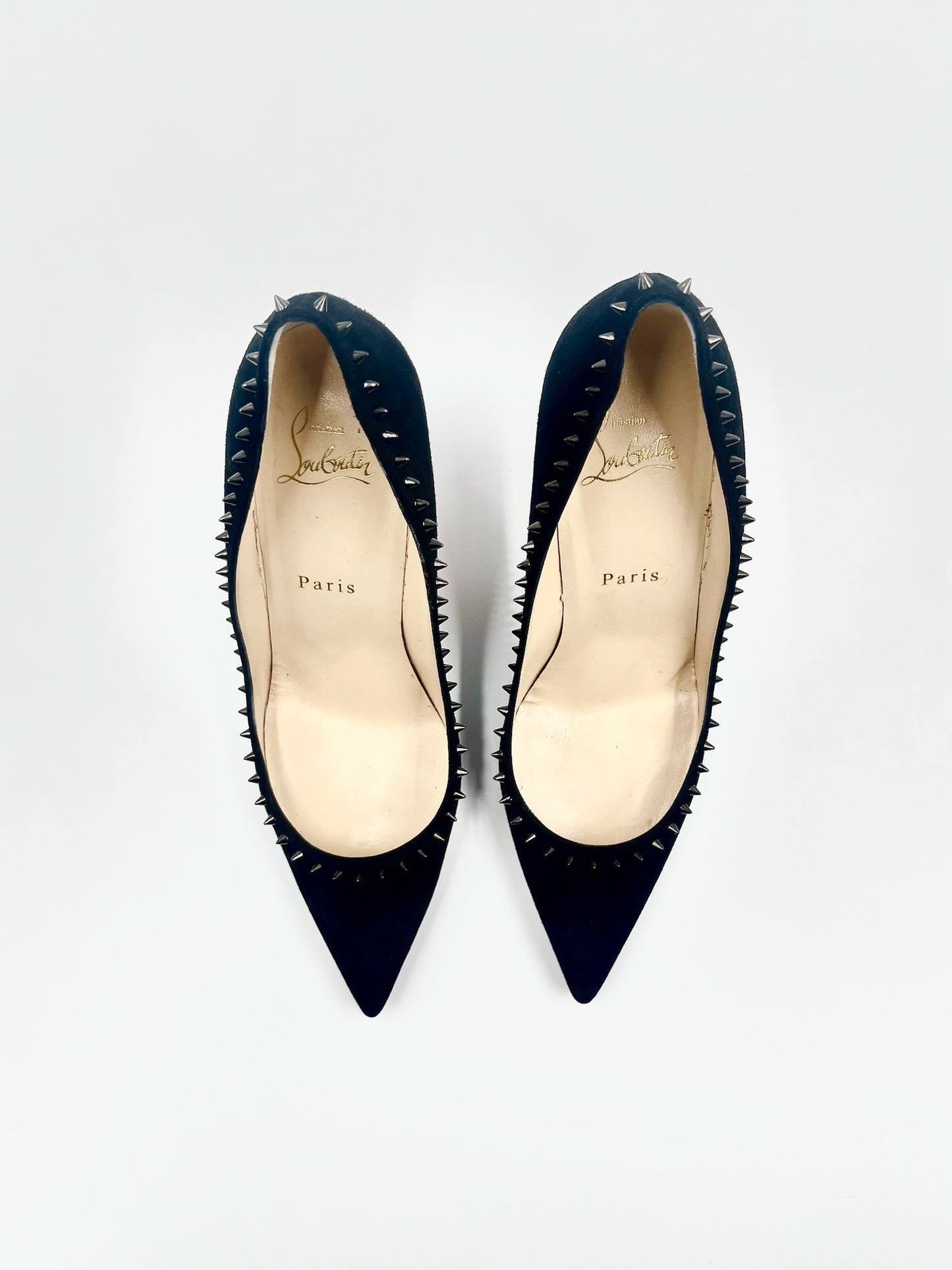 Christian Louboutin Black Anjalina Velour Pumps Size 37.5