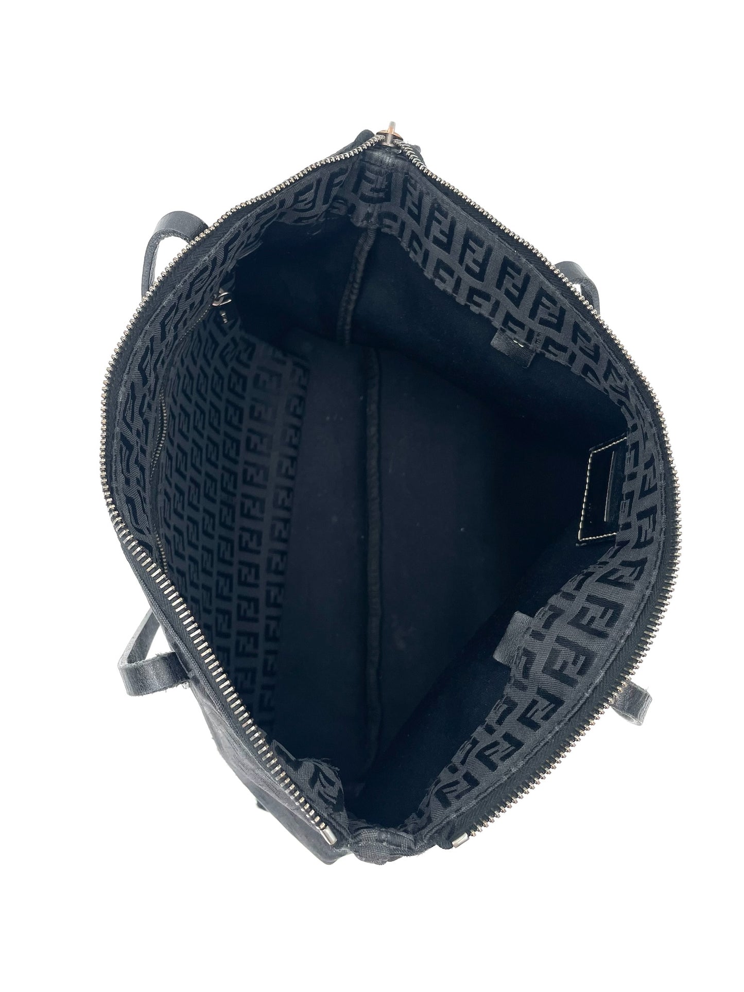 Fendi Black Zucca Monogram Shoulder Tote