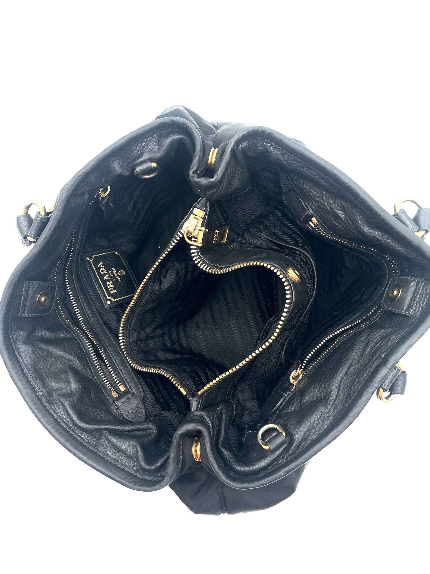 Prada Tessuto Nylon Black 2 Way Bag