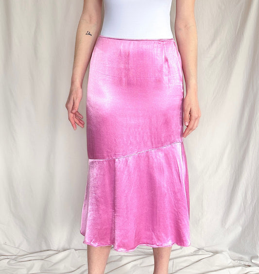Dries Van Noten Pink Silk Skirt Size 38 US 6