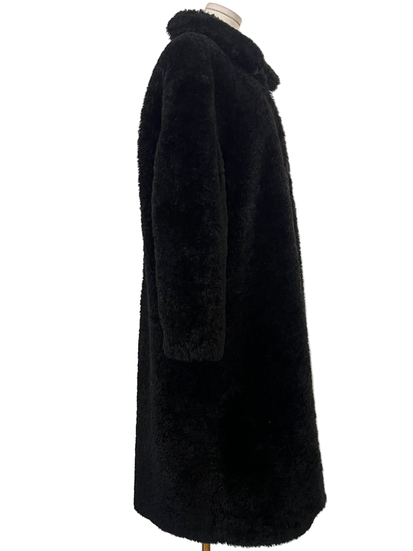 Korner Black Faux Fur Coat Size M