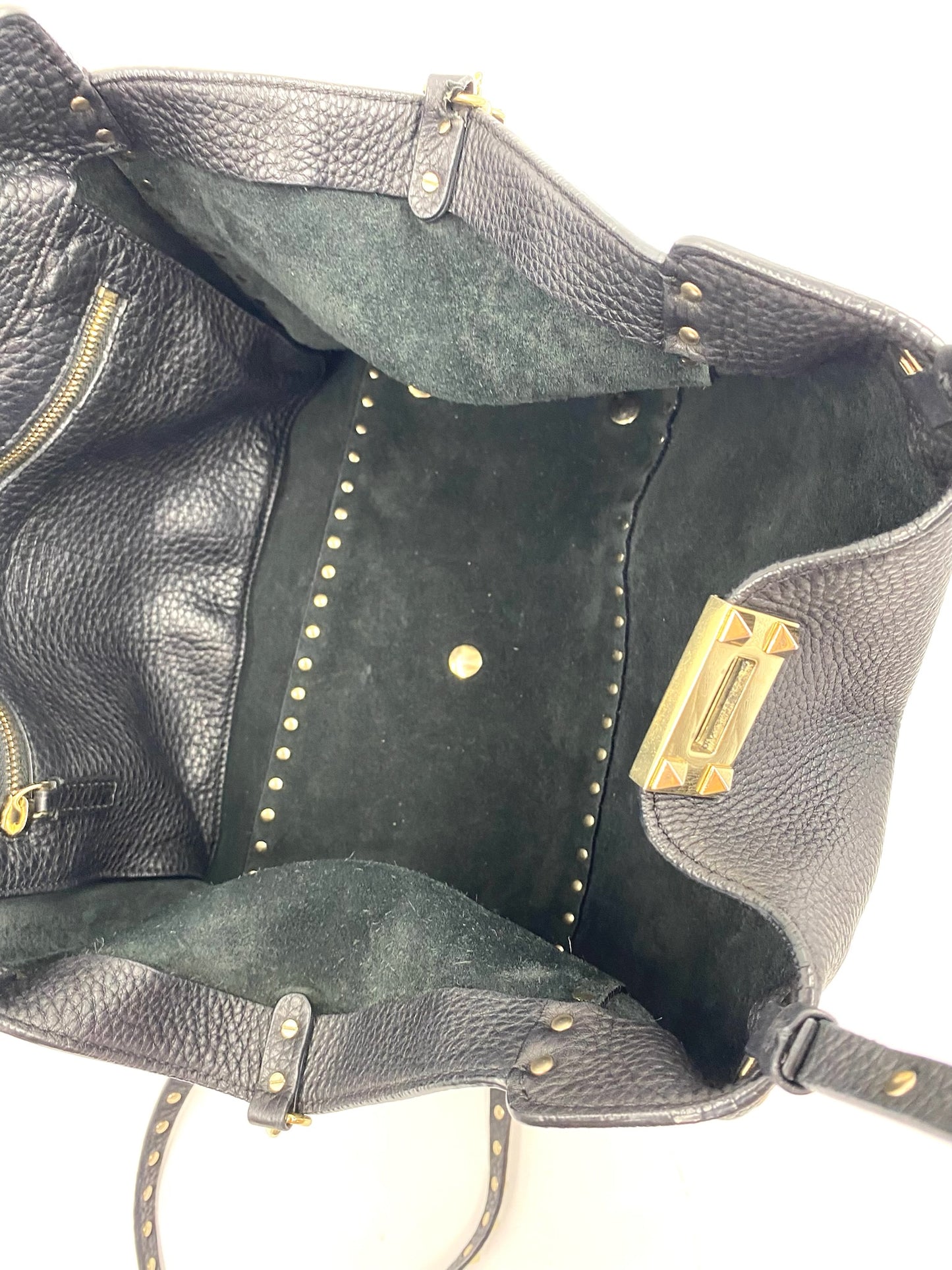 Valentino Garavani Black Rockstud Leather Tote