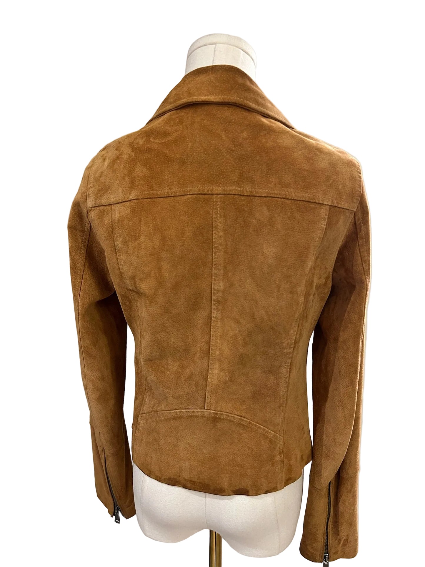 FOR ever B Young Suede Leather Moto Jacket Size 36