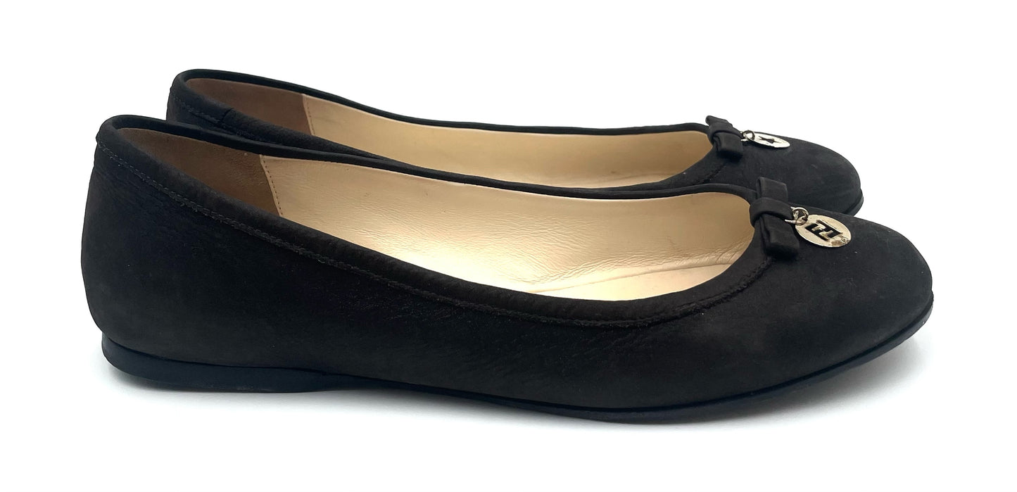 Fendi Brown Suede Leather Ballet Pumps Size 38