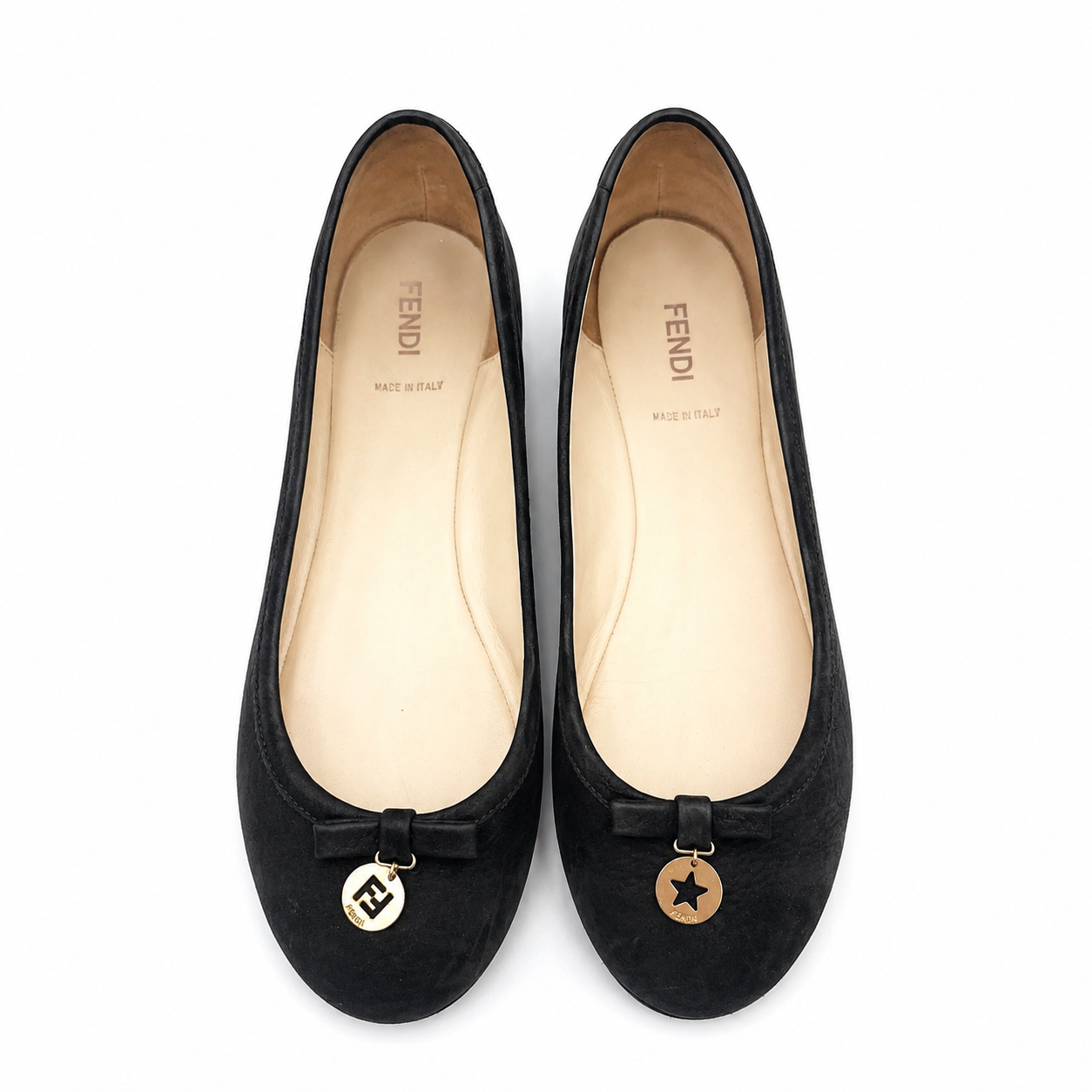 Fendi Brown Suede Leather Ballet Pumps Size 38
