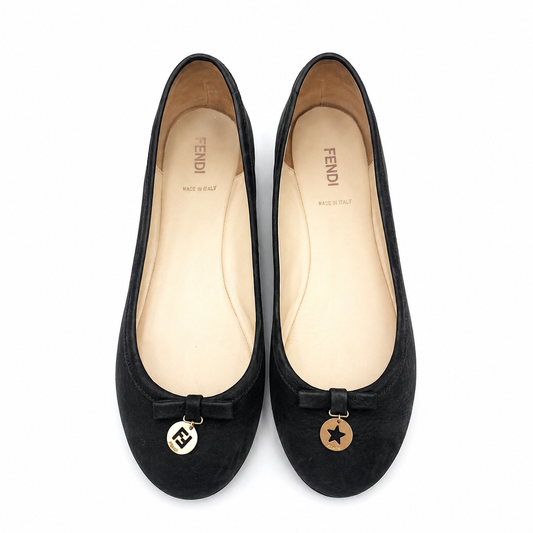 Fendi Brown Suede Leather Ballet Pumps Size 38