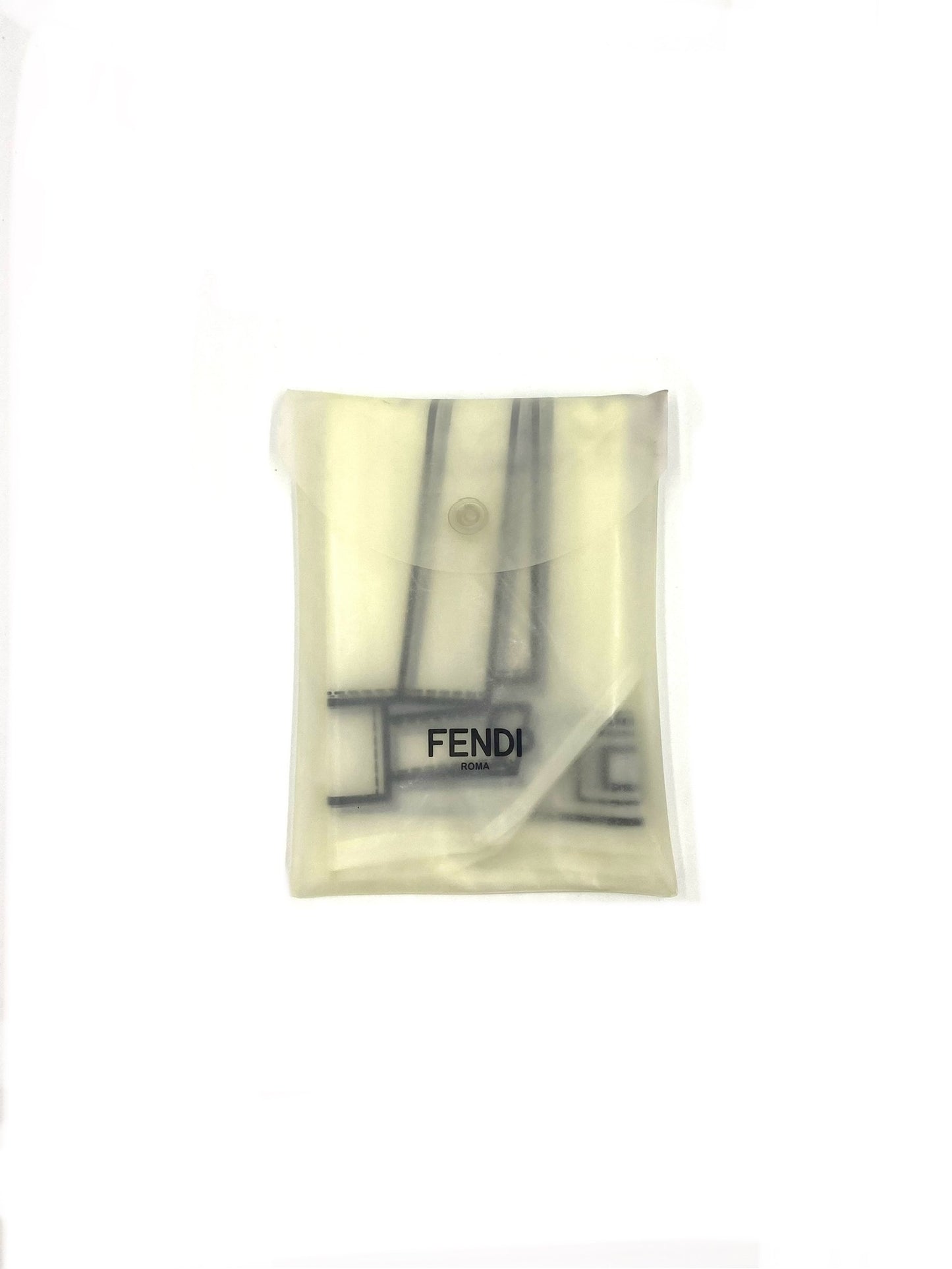 Fendi grey Selleria leather Peekaboo shoulder bag rain cover with Fendi Roma logo.
