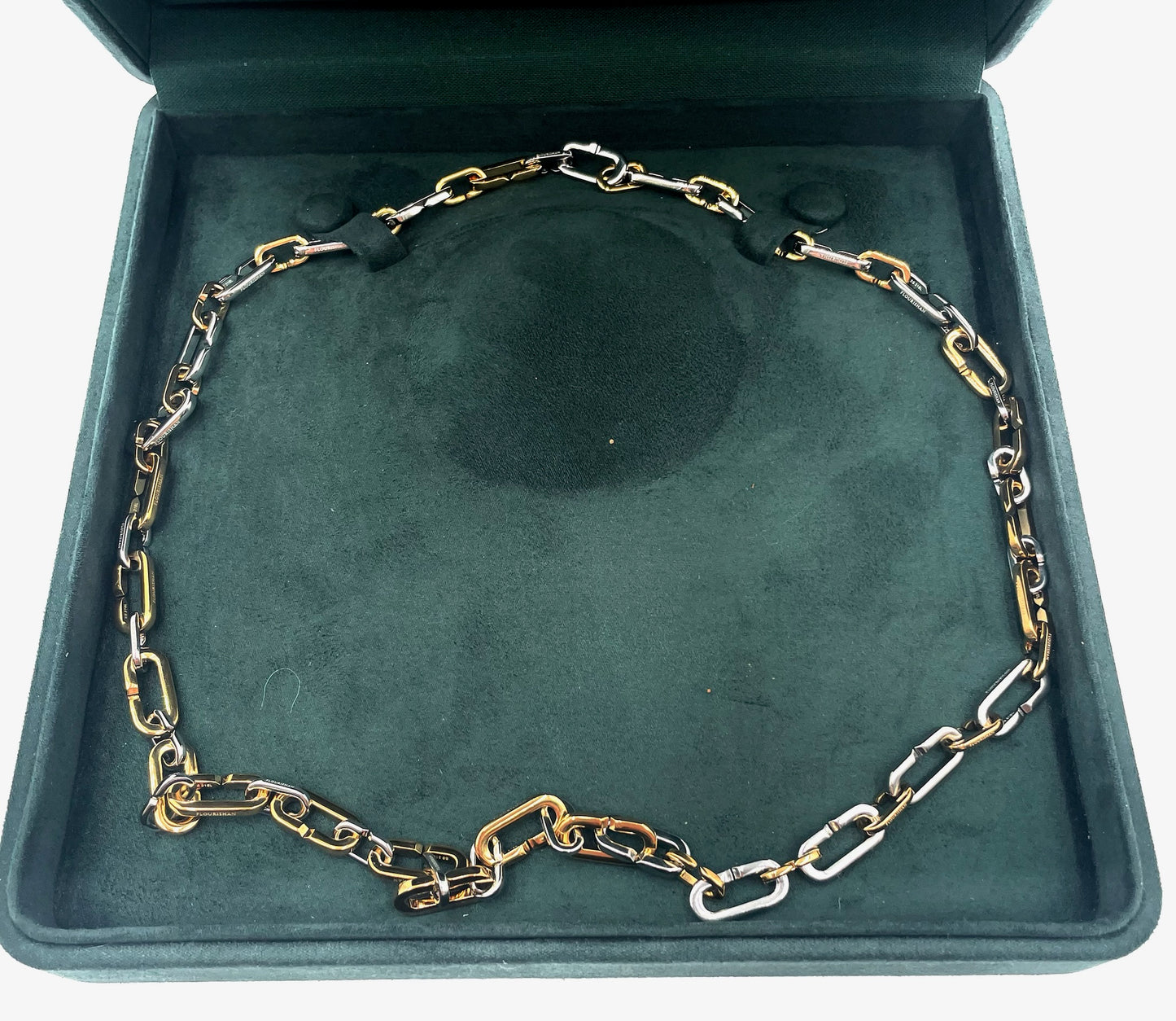 Flourishan Loop White & Yellow Gold Necklace