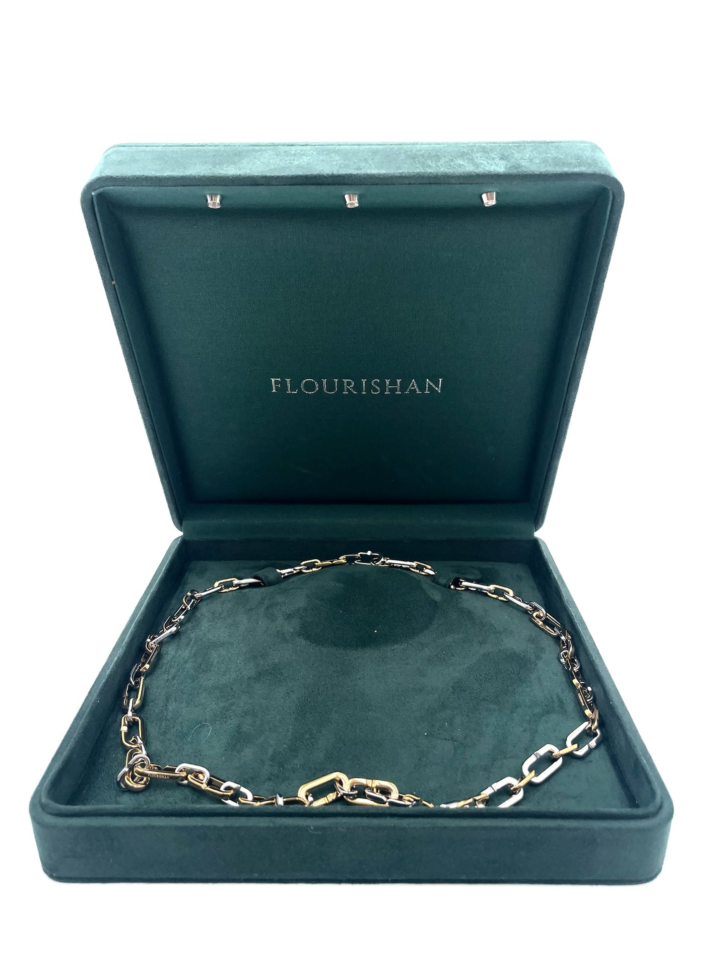 Flourishan Loop White & Yellow Gold Necklace