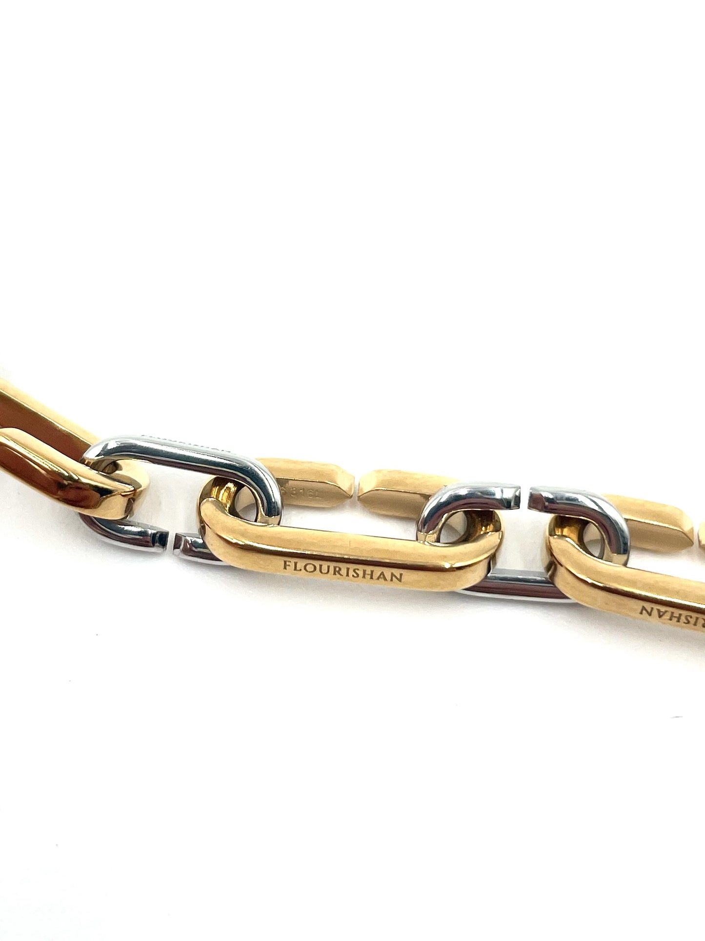 Flourishan Loop White & Yellow Gold Necklace