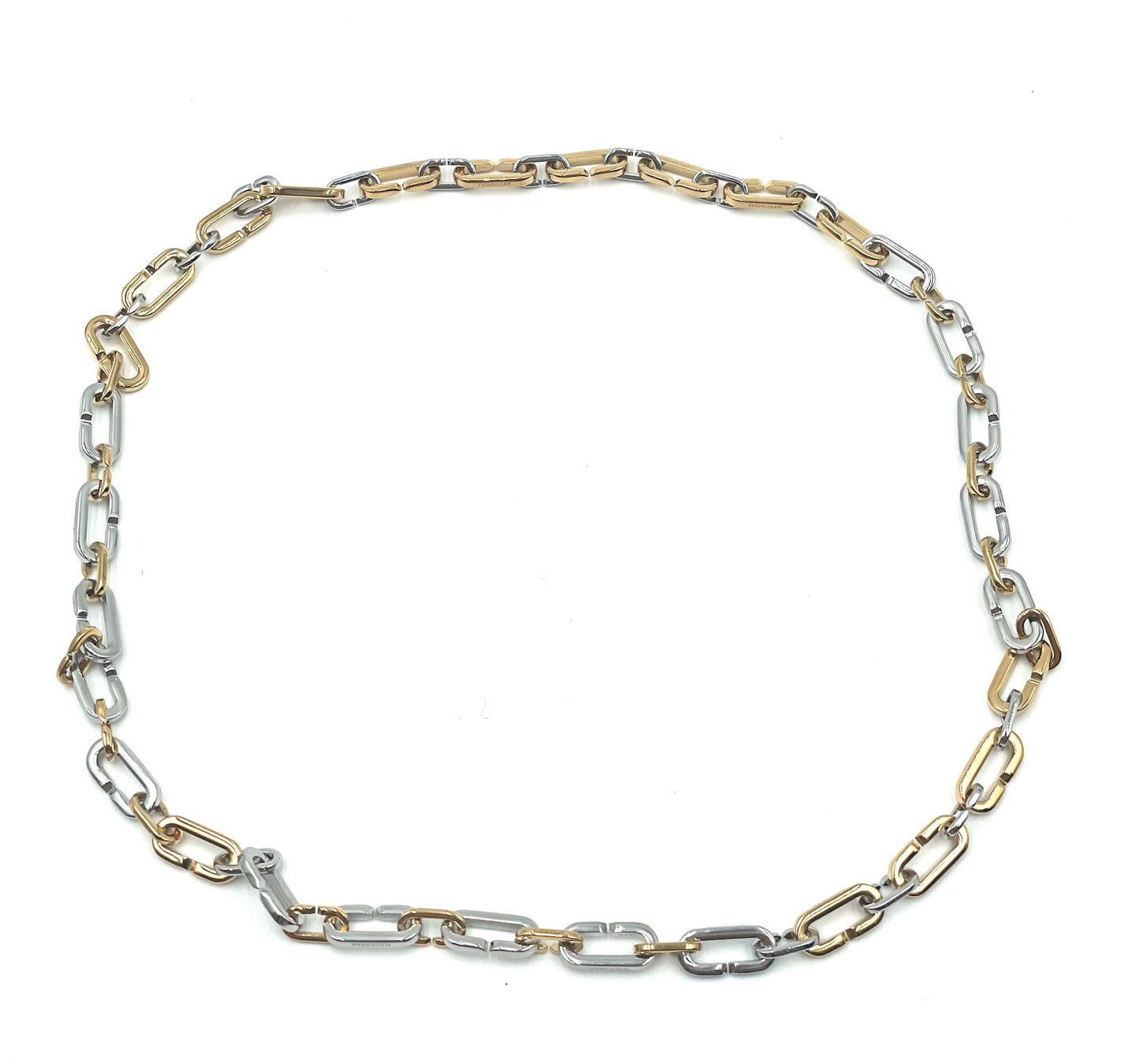 Flourishan Loop White & Yellow Gold Necklace