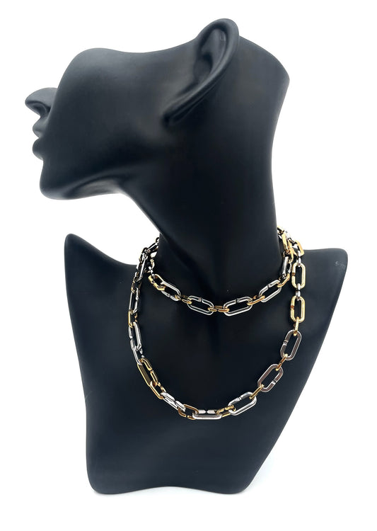 Flourishan Loop White & Yellow Gold Necklace