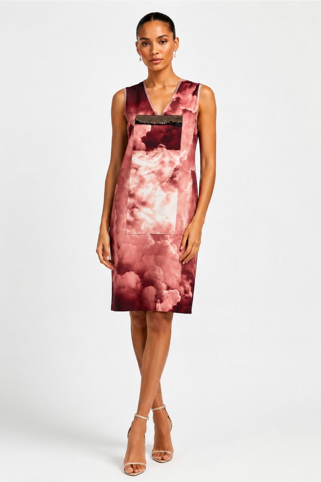 Marie Saint Pierre Sky Red Sanibel Shift Dress Size 3 US M