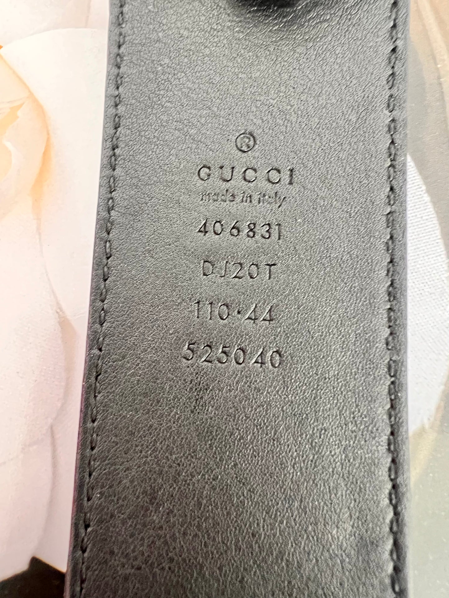 Gucci Black Leather Belt Size 110/44