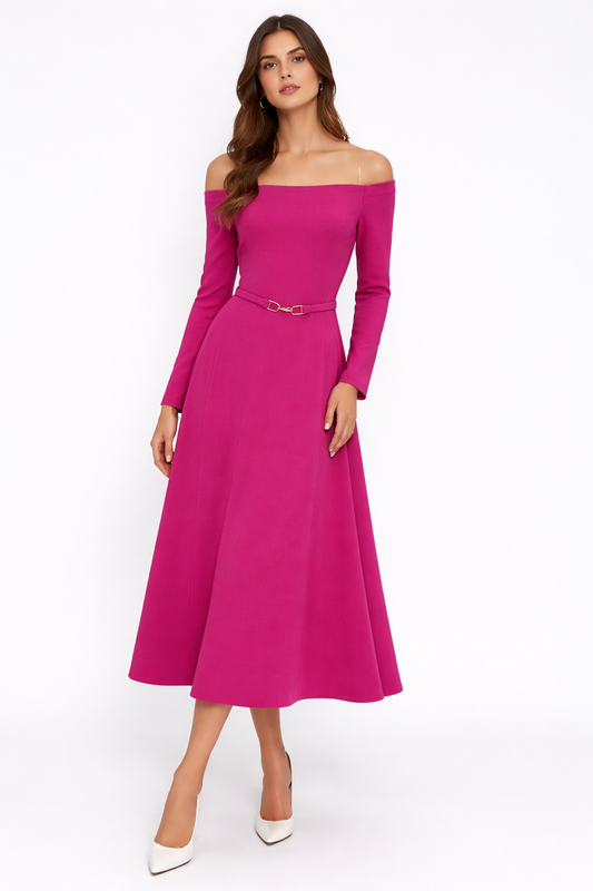 Gabriela Hearst Carole Pink Off Shoulder Dress Size 40 US 4