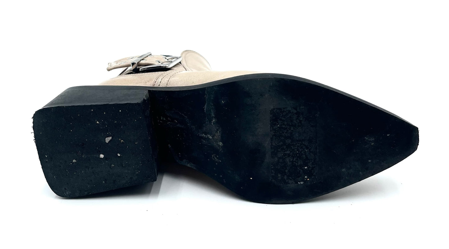 Ganni Biege Pointed Toe Ankle Boots Size 37
