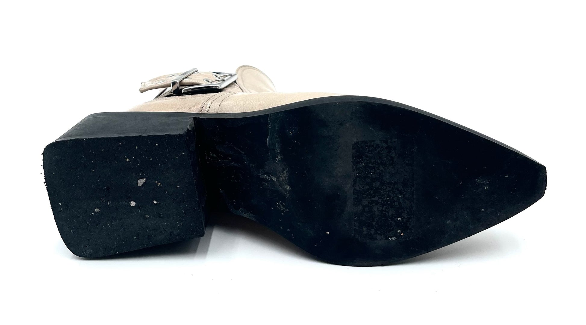 Ganni Biege Pointed Toe Ankle Boots Size 37