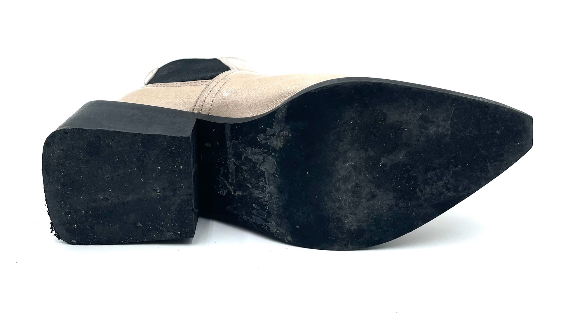 Ganni Biege Pointed Toe Ankle Boots Size 37